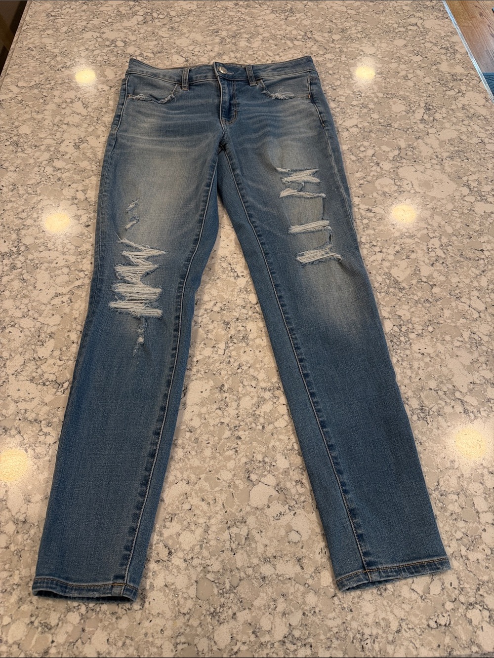 American Eagle Outfitters super stretch X Women's Ripped Skinny Jeans 8 regular